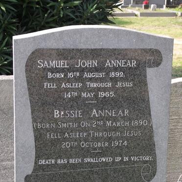 ANNEAR Samuel John 1892-1965 &amp; Bessie SMITH 1890-1974