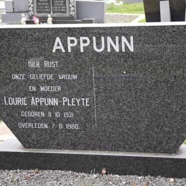 APPUNN Lourie nee PLEYTE 1921-1980