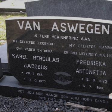 ASWEGEN Karel Herculas Jacobus, van 1915-1977 &amp; Fredrieka Antonetta 1920-1993
