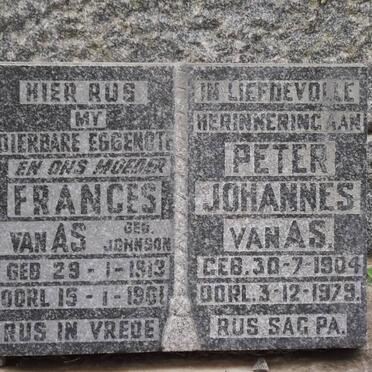 AS Peter Johannes, van 1904-1979 &amp; Frances JOHNSON 1913-1961