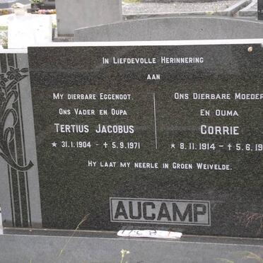 AUCAMP Tertius Jacobus 1904-1971 &amp; Corrie 1914-1998