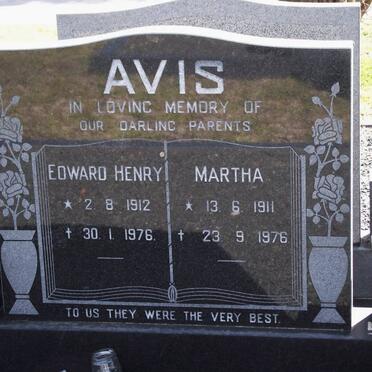 AVIS Edward Henry 1912-1976 &amp; Martha 1911-1976