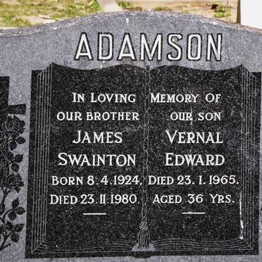 ADAMSON James Swainton 1924-1980 :: ADAMSON Vernal Edward -1965