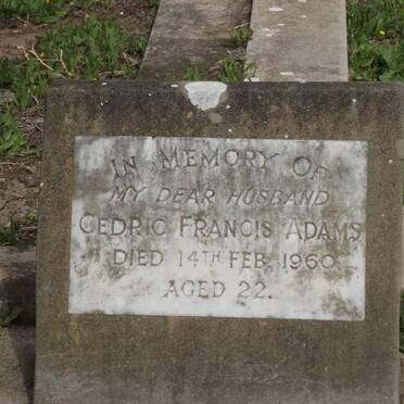 ADAMS Cedric Francis -1960
