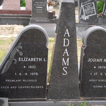 ADAMS Josiah M. 1909-1976 &amp; Elizabeth L. 1910-1978