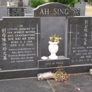 AH SING Ah Foo 1912-1996 &amp; Sue Nai 1918-2000