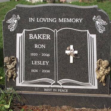 BAKER Ron 1920-2006 &amp; Lesley 1926-2006