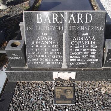 BARNARD Adam Johannes 1922-1984 &amp; Adriana Cornelia 1929-1997