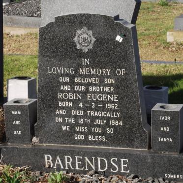 BARENDSE Robin Eugene 1962-1984