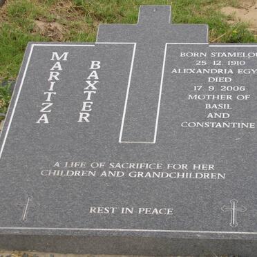 BAXTER Maritza nee STAMELOU 1910-2006