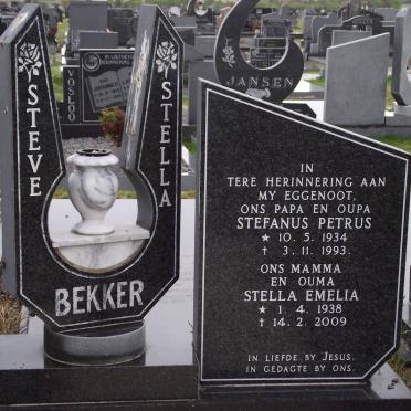 BEKKER Stefanus Petrus 1934-1993 &amp; Stella Emelia 1938-2009