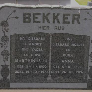 BEKKER Marthinus J.R. 1900-1973 &amp; Anna 1899-1976