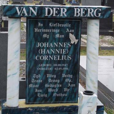 BERG Johannes Cornelius, van der 1947-1996
