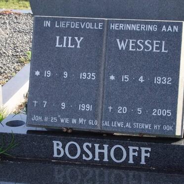 BOSHOFF  Wessel 1932-2005 &amp; Lily 1935-1991