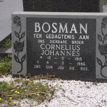 BOSMAN Cornelius Johannes 1915-1986