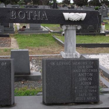 BOTHA Anton Simon John 1962-1984