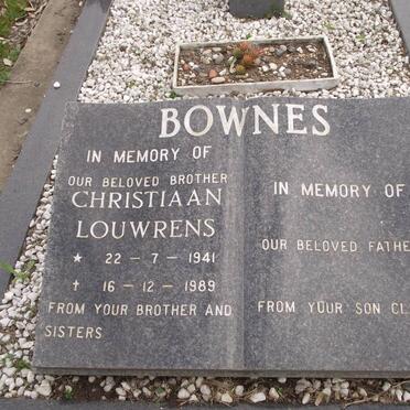 BOWNES Frederick John 1884-1959 &amp; Susanna Hermiena 1907-1980 :: BOWNES Christiaan Louwrens 1941-1989 