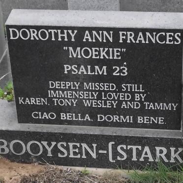 BOOYSEN Dorothy Ann Frances nee STARK 1926-2006