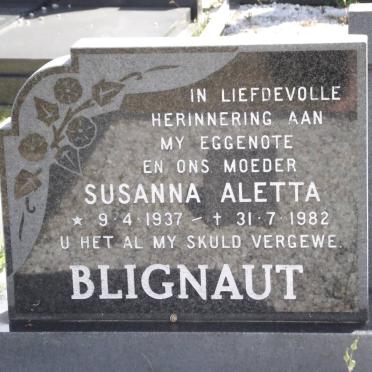 BLIGNAUT Susanna Aletta 1937-1982