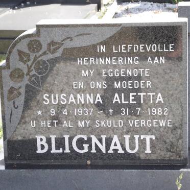 BLIGNAUT Susanna Aletta 1937-1982