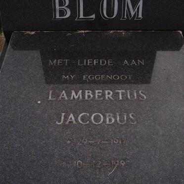 BLOM Lambertus Jacobus 1917-1998