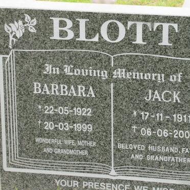 BLOTT Jack 1911-2002 &amp; Barbara 1922-1999