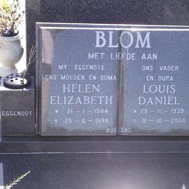 BLOM Louis Daniel 1939-2004 &amp; Helen Elizabeth 1944-1999