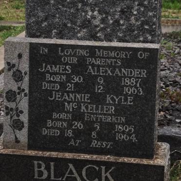 BLACK James Alexander 1887-1963 &amp; Jeannie Kyle Mc Keller ENTERKIN 1895-1964