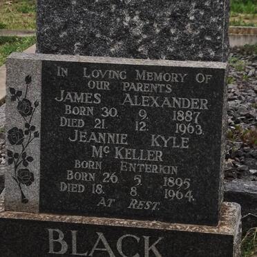 BLACK James Alexander 1887-1963 &amp; Jeannie Kyle Mc Keller ENTERKIN 1895-1964