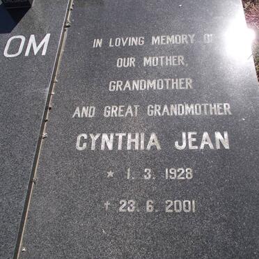 BLOM Benjamin Arthur 1916-1977 &amp; Cynthia Jean 1928-2001