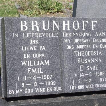 BRUNHOFF William Emil 1907-1999 &amp; Susanna Elsabe 1908-1979