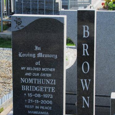 BROWN Nomthunzi Bridgette 1973-2006