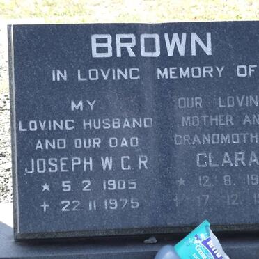BROWN Joseph W.G.R. 1905-1975 &amp; Clara 1924-1987