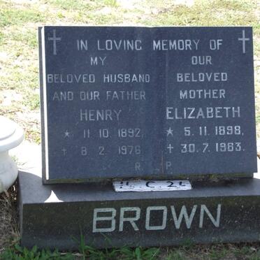 BROWN Henry 1892-1976 &amp; Elizabeth 1898-1983