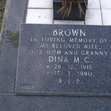 BROWN Dina M.C. 1916-1990