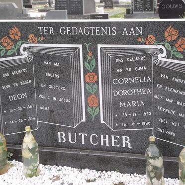 BUTCHER Cornelia Dorothea Maria 1923-1990 :: BUTCHER Deon 1967-1970