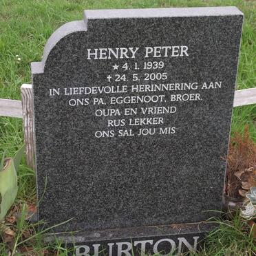 BURTON Henry Peter 1939-2005