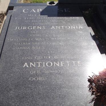 CARELSE Jurgens Antonia1950-1990 :: CARELSE Antionette 1952- 