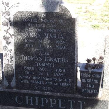 CHIPPETT Thomas Ignatius 1923-1985 &amp; Anna Maria 1924-1966