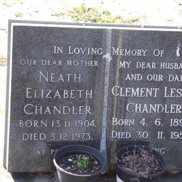 CHANDLER Clement Leslie 1895-1957 &amp; Neath Elizabeth 1904-1973