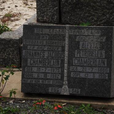 CHAMBERLAIN Johannes Jacobus 1875-1962 &amp; Aletta Petronella 1886-1961