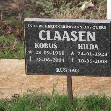 CLAASEN Kobus 1918-2004 &amp; Hilda 1923-2008