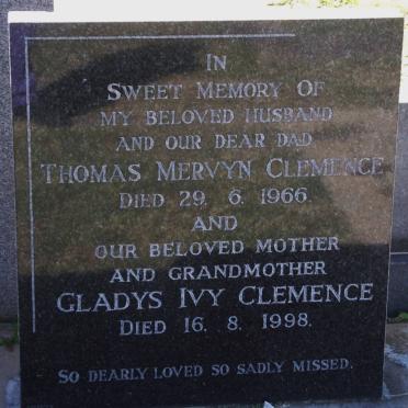 CLEMENCE Thomas Mervyn -1966 &amp; Gladys Ivy -1998