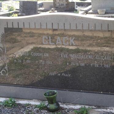 CLACK Alfred Coughlan 1911-1963 &amp; Eve Magdalene Elizabeth DE LANGE 1911-1967