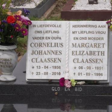 CLAASSEN Cornelius Johannes 1956-2010 &amp; Margaret Elizabeth 1951-1996