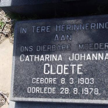 CLOETE Catharina Johanna 1903-1978
