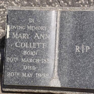 COLLETT Mary Ann 1884-1958