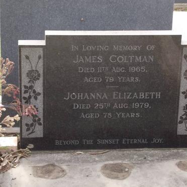 COLTMAN James -1965 &amp; Johanna Elizabeth -1979
