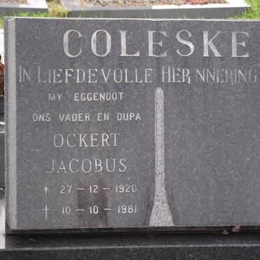 COLESKE Ockert Jacobus 1920-1981