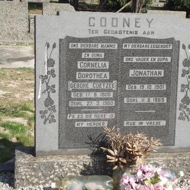 COONEY Jonathan 1901-1965 &amp; Cornelia Dorothea COETZEE 1905-1980
